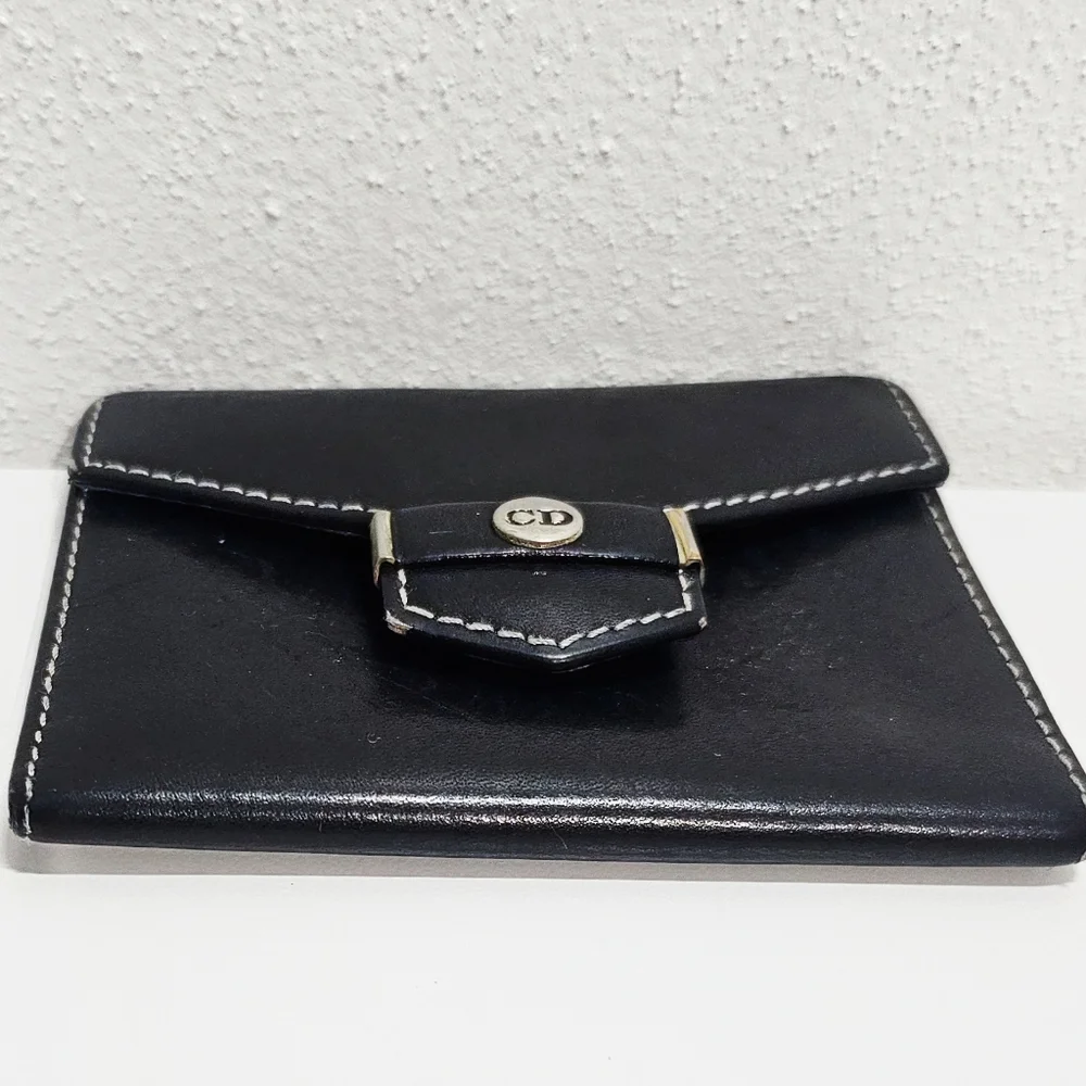 Christian Dior Leather Card Case Black Card Holder